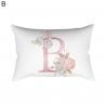 Rose Letter Printed lowcase Rectangular Cushion Cover Sofa Bedroom Decor