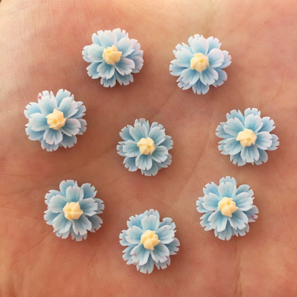 80pcs Resin 13mm 3D flower Flatback stone Scrapbook wedding ons DIY  Ornaments crafts R92*2