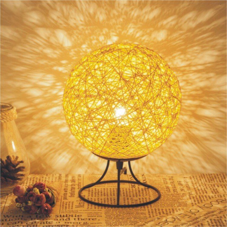 Creative LED Table Lamp Bedroom Bedside Desk Wrought Iron Night Light Home Decoration