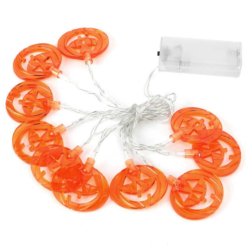 2m Flat Pumpkin String Light 10LED Halloween Decorative For Horror Party G