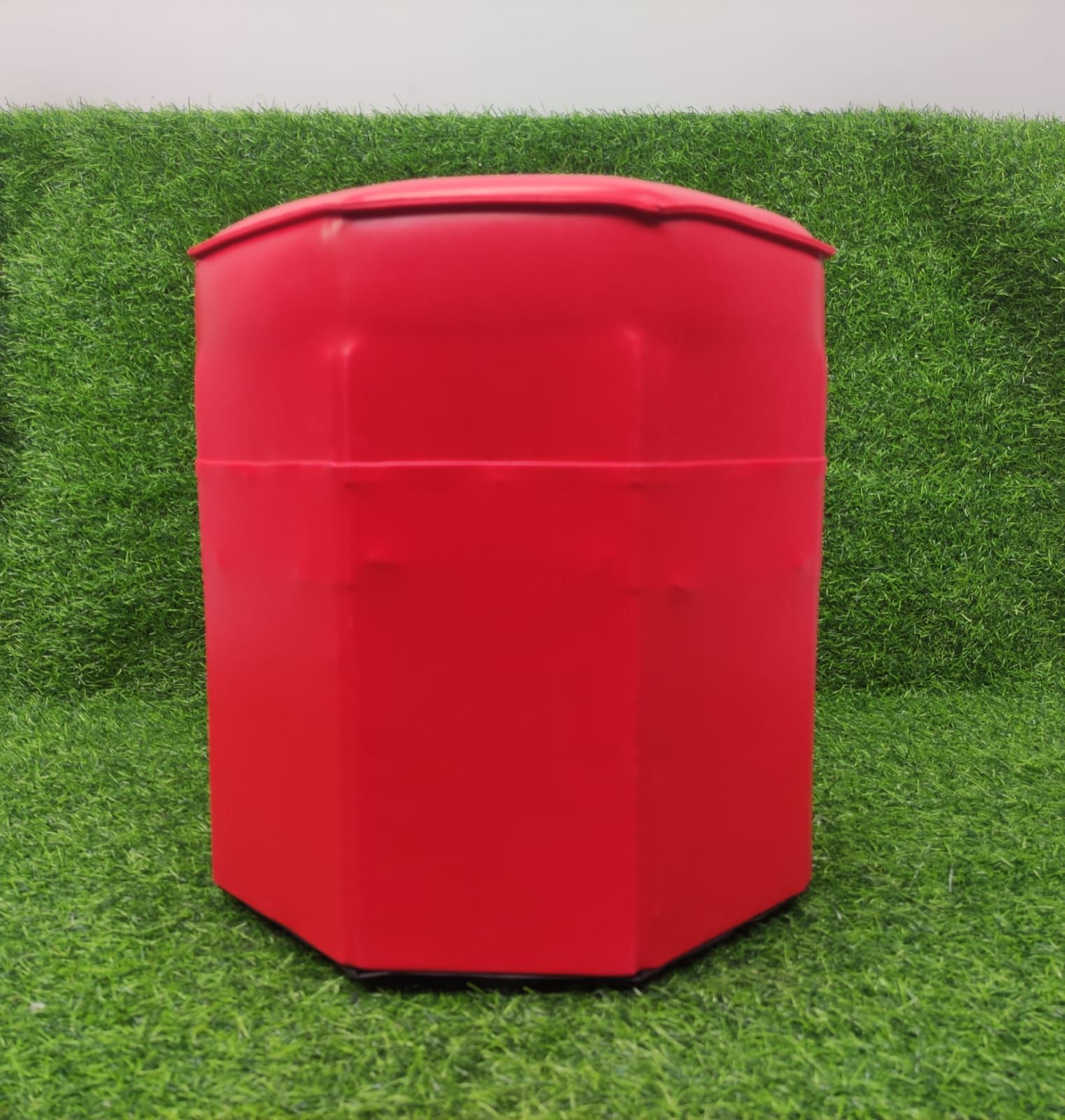 Round Shape PU Leather Rest Stool 13"13"13" - Red