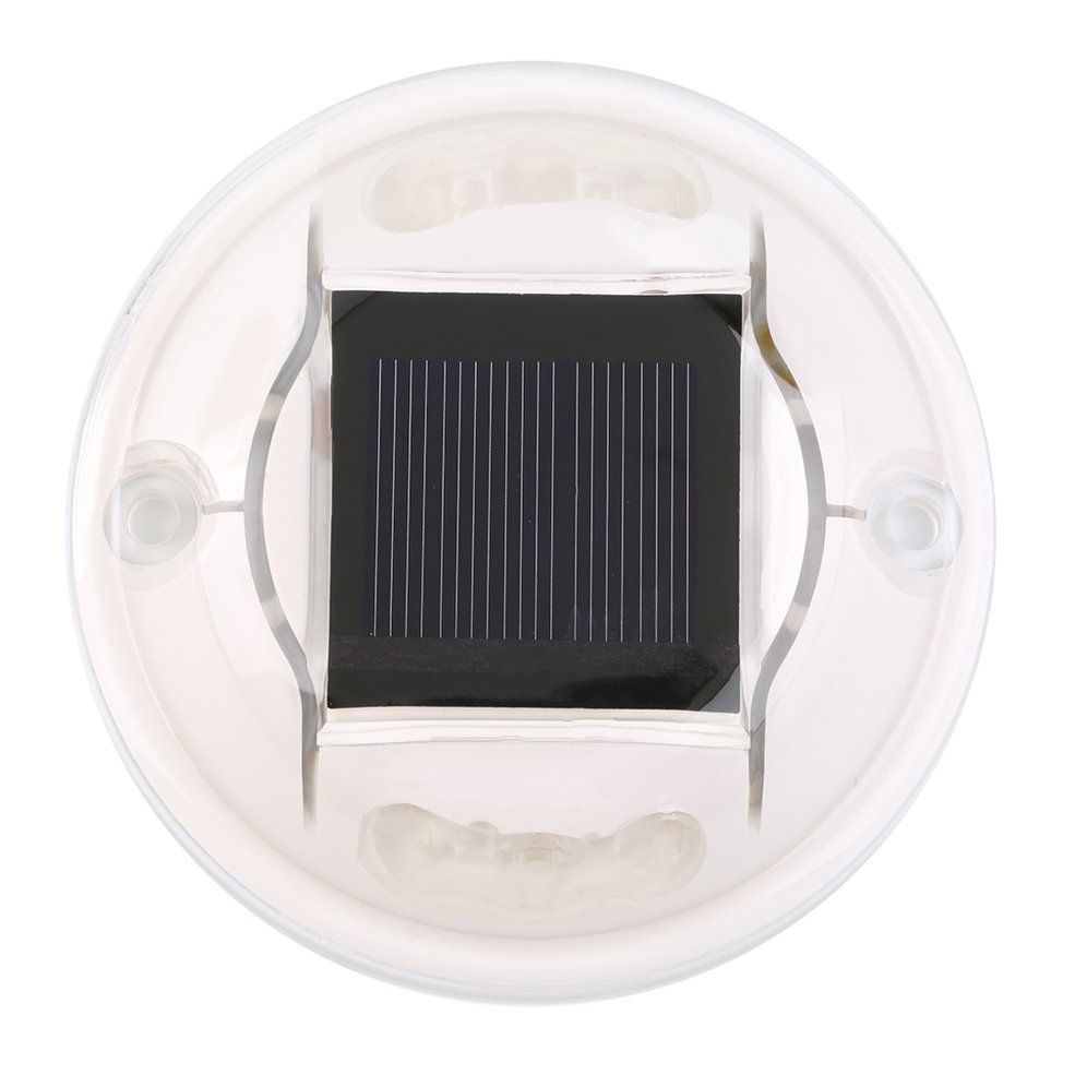 Round Solar Power LED Road Stud Garden Walkway Stair Deck Dock Lamp Light