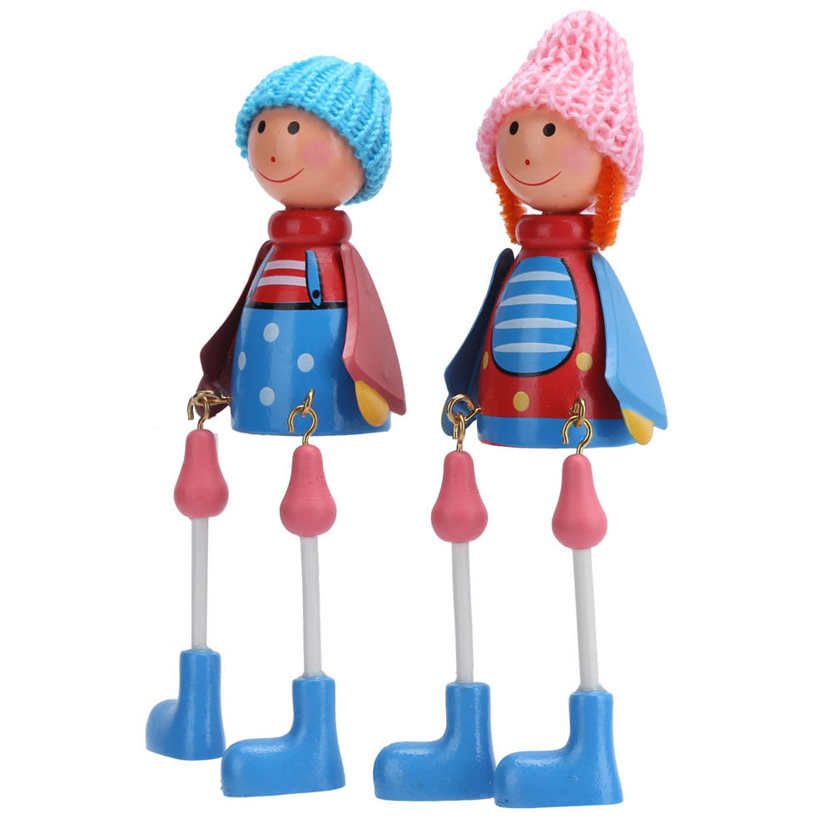 Cartoon Dolls Wooden Puppet Decoration Ornament Handicraft for Wedding Favors Birthday Gift