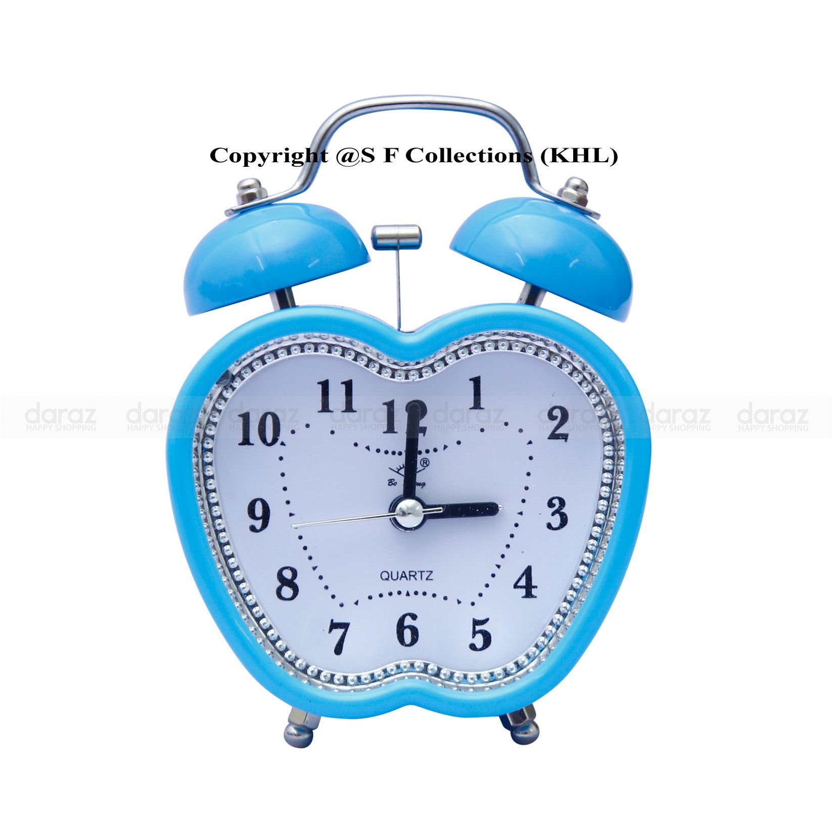 Apple-Shaped Metal Loud Alarm Bed/Table Clock - Clock