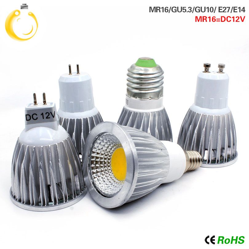 High wer Lampada Led MR16 GU10 E27 GU5.3  COB 9W 12W 15W Dimmable Led Cob Stlight Warm We/ Cool We MR 16 12V Bulb Lamp