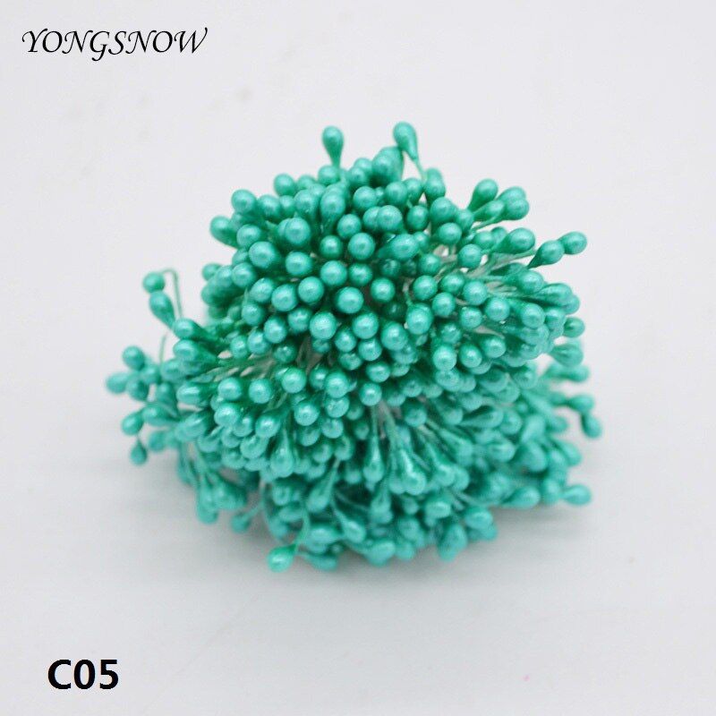 250Pcs/lot Multicolor DIY pearl flower stamen Double Heads Stamen Pearlized Craft Cakes Decor Floral Wedding Party Decoration