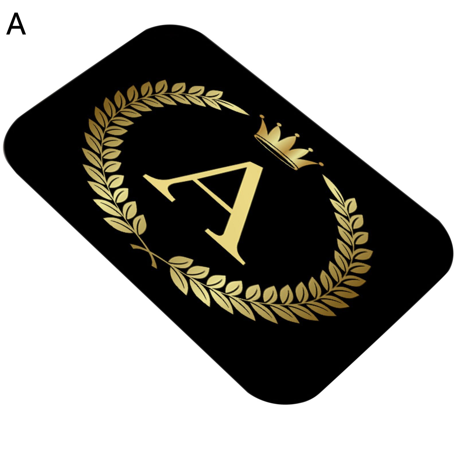 Floor Mats Soft Touch Easy to Clean Flannel Decorative Golden Black Letter Area Rug Home Supplies