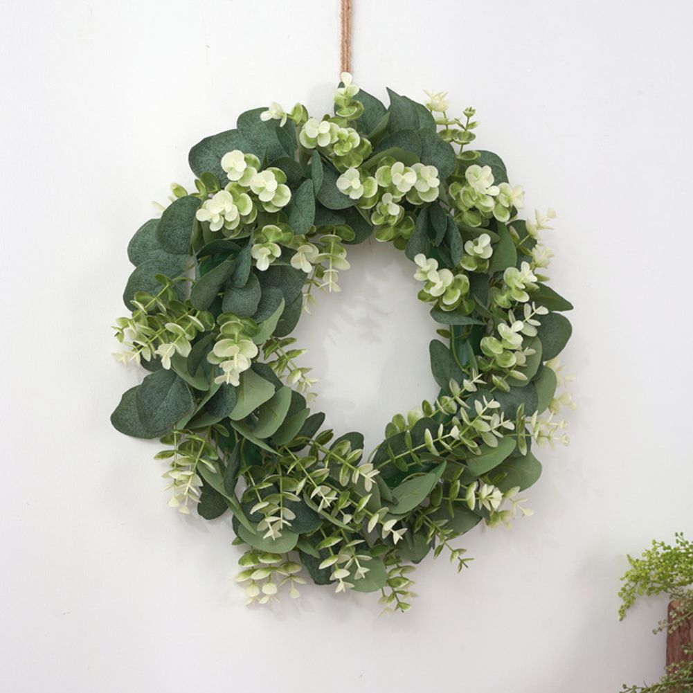 44cm Artificial Leaves Leaf Threshold Garland Party Home Door Hanging Ring Decor(null)