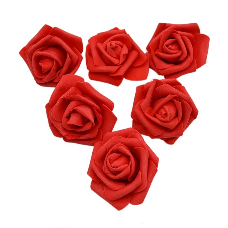 20pcs 6cm Pretty Rose PE Foam Artificial Flower Head for DIY Wedding Bouquet Garland Flower Ball Gift Box Home Decoration