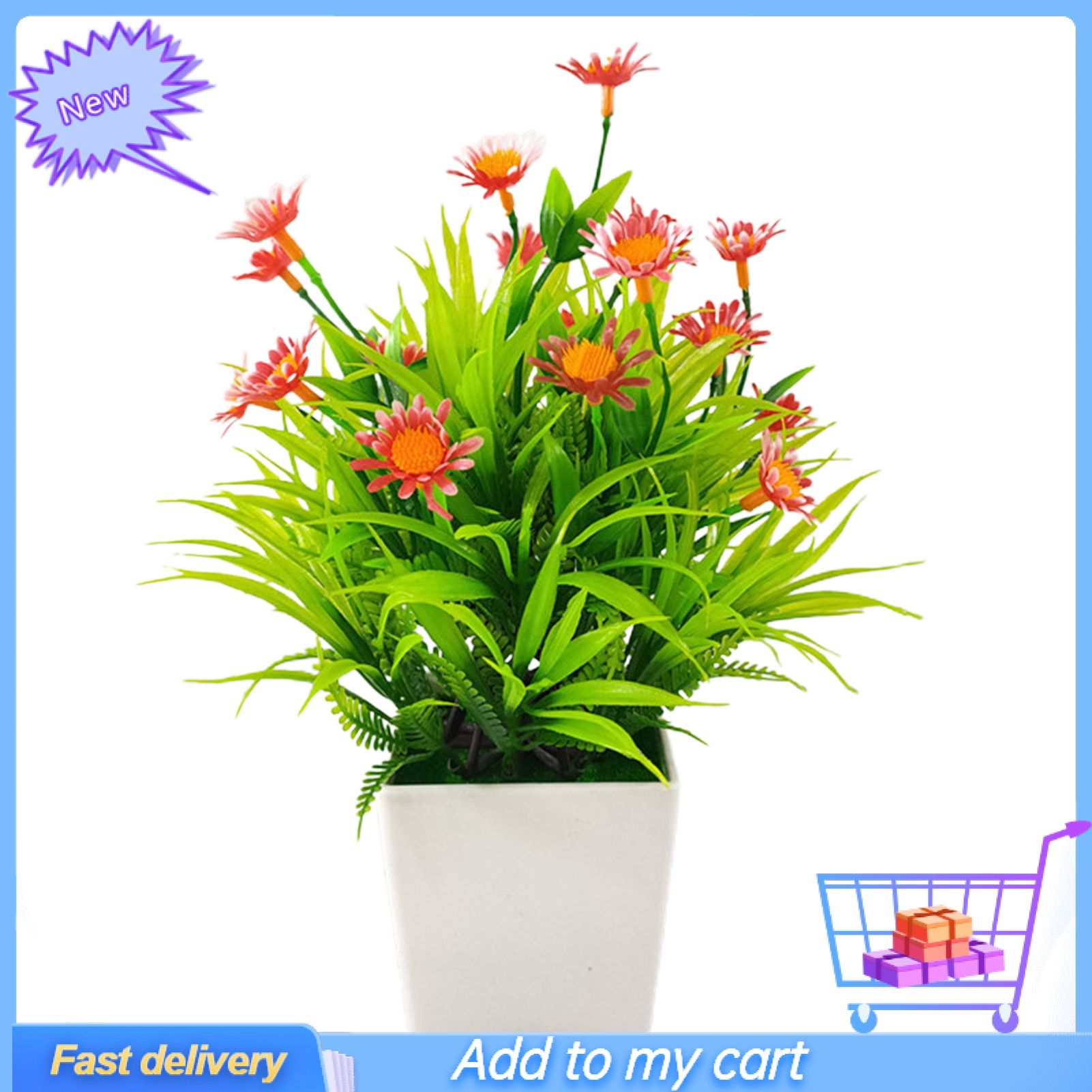 1 Set Potted Bonsai  Vibrant Color Home Decor Ceramic Potted  Desk Flower for Garden