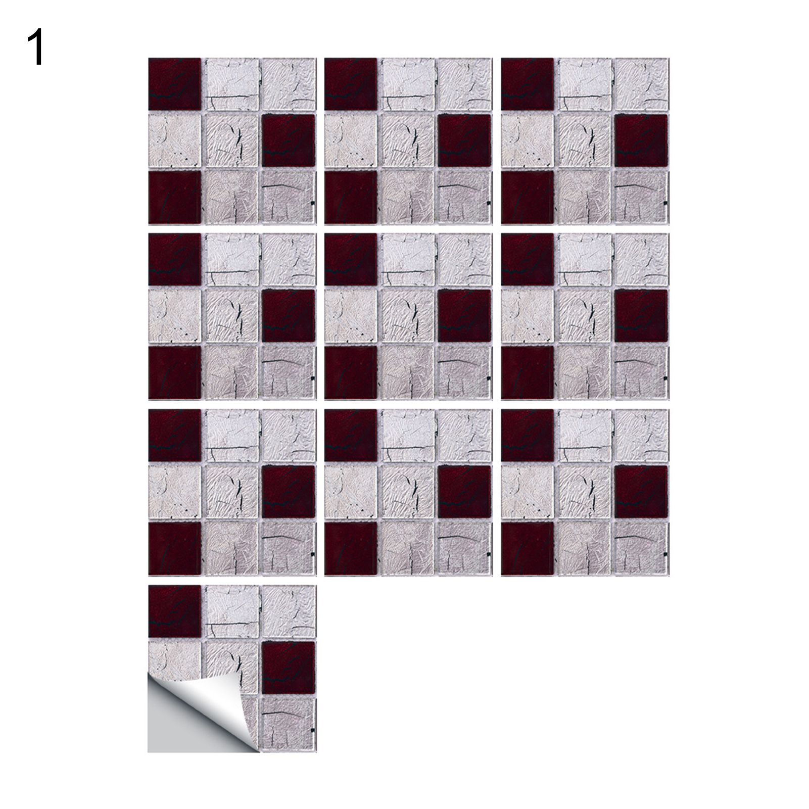 10Pcs/Set Wall Stickers DIY Scratch-Resistant Eco-Friendly Waterproof 3D Mosaic Removable Tile Decals for Bathroom