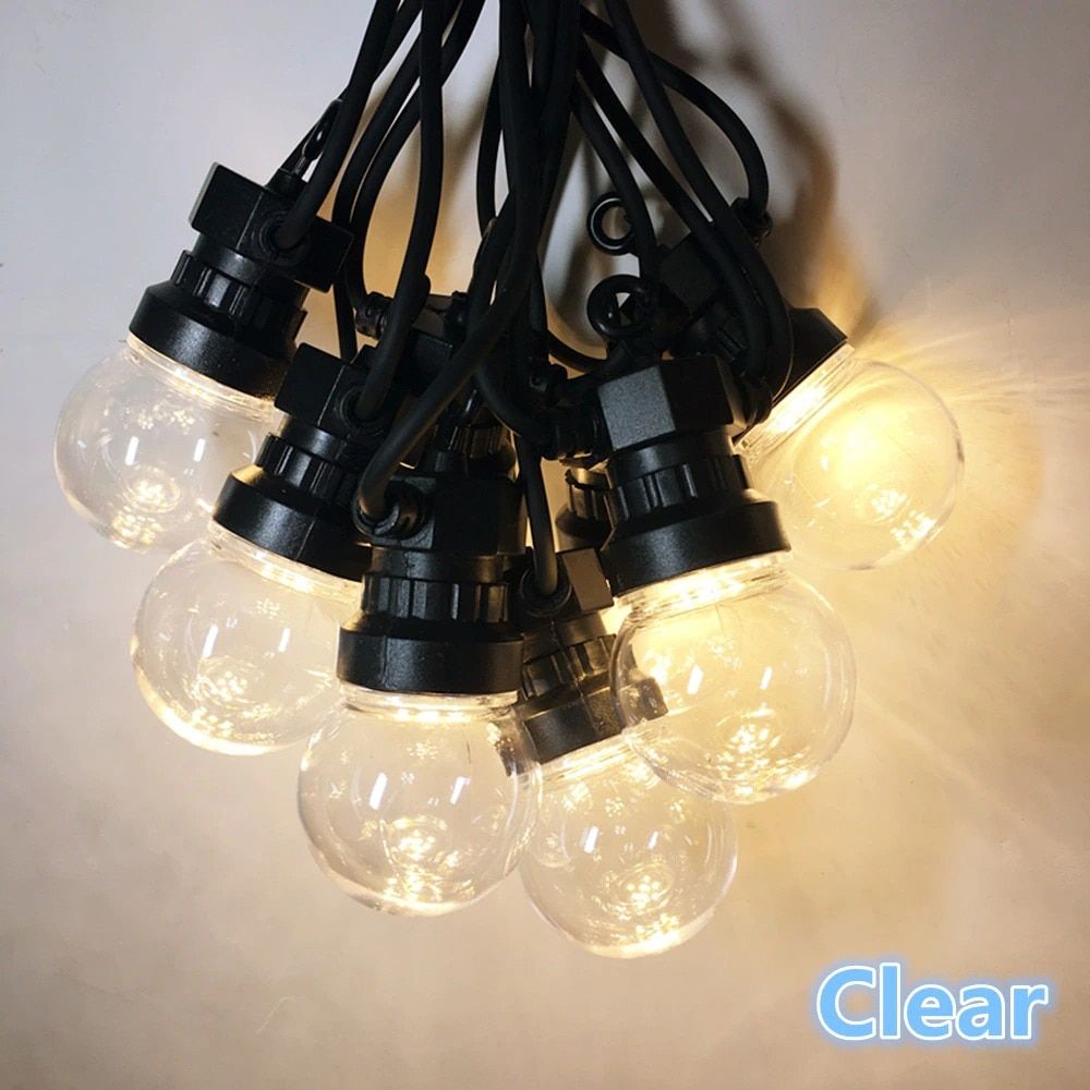 23M 25 Bulbs G50 LED Festoon String Fairy Lights  For Christmas Wedding Garden Patio Outdoor  Party Café Yard light Decoration--Milky--AC110V