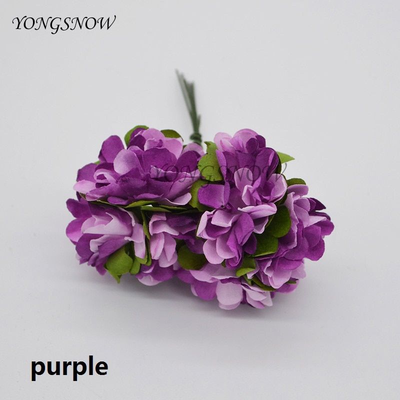 72Pcs/lot 3CM Artificial Paper Flowers Chrysanthemum Flower Bouquet Wedding Party Decoration DIY Scrapbooking Wreath Fake Flower