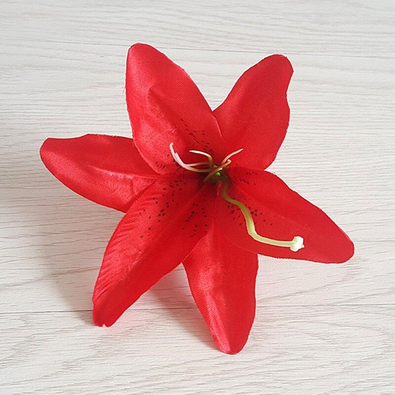 10pcs/lot 13cm Artificial Lily Bud Wedding Bridal Decoration Fake Lily Flower Head 8 Colors Home DIY Decoration Party Supplies