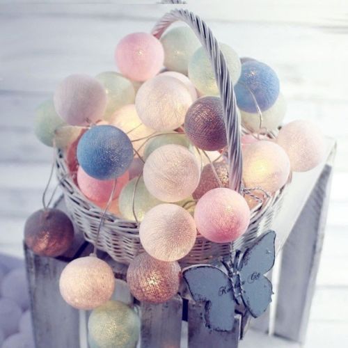 USB Cotton Ball LED String Light Garland Light String Christmas Wedding Garden Party Outdoor Party Home Decoration Light--gray--