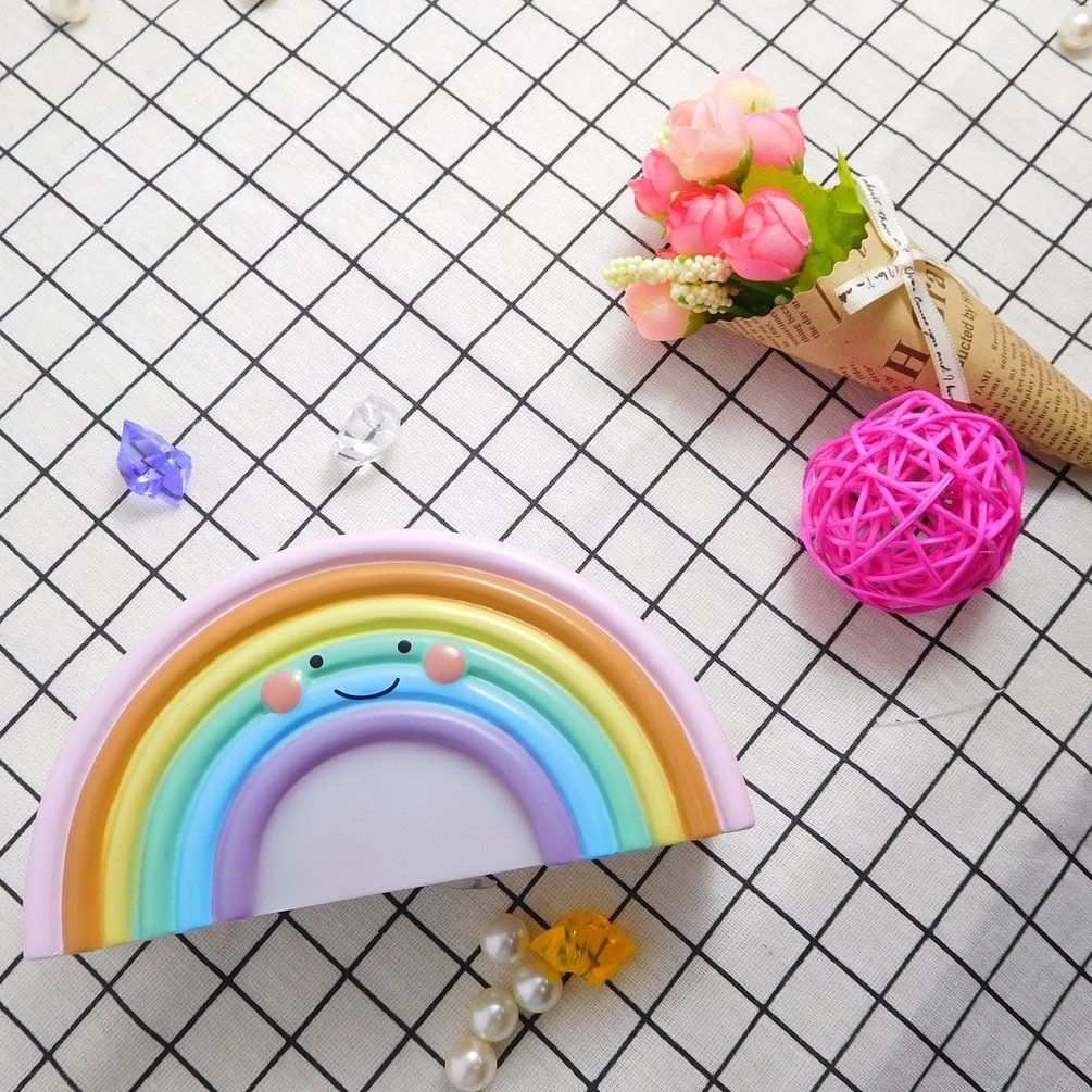 Rainbow Shape Children Bedroom Decoration LED Night Light Feeding Night Lamp Random