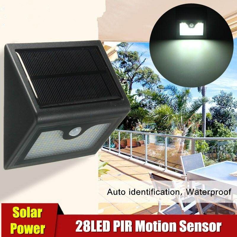 28 LED Solar Power Waterproof Street Wall Lights Motion Sensor + Light Control + Low Light Garden Security Lamp Outdoor