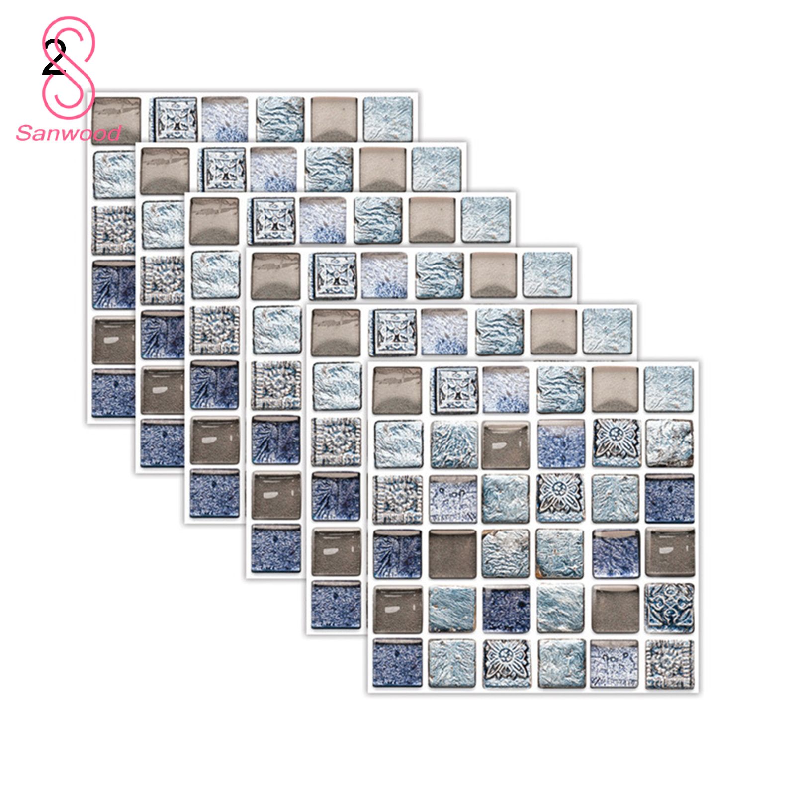 Tile Set Sticker Decorative Easy to Clean Bksplash Sticker