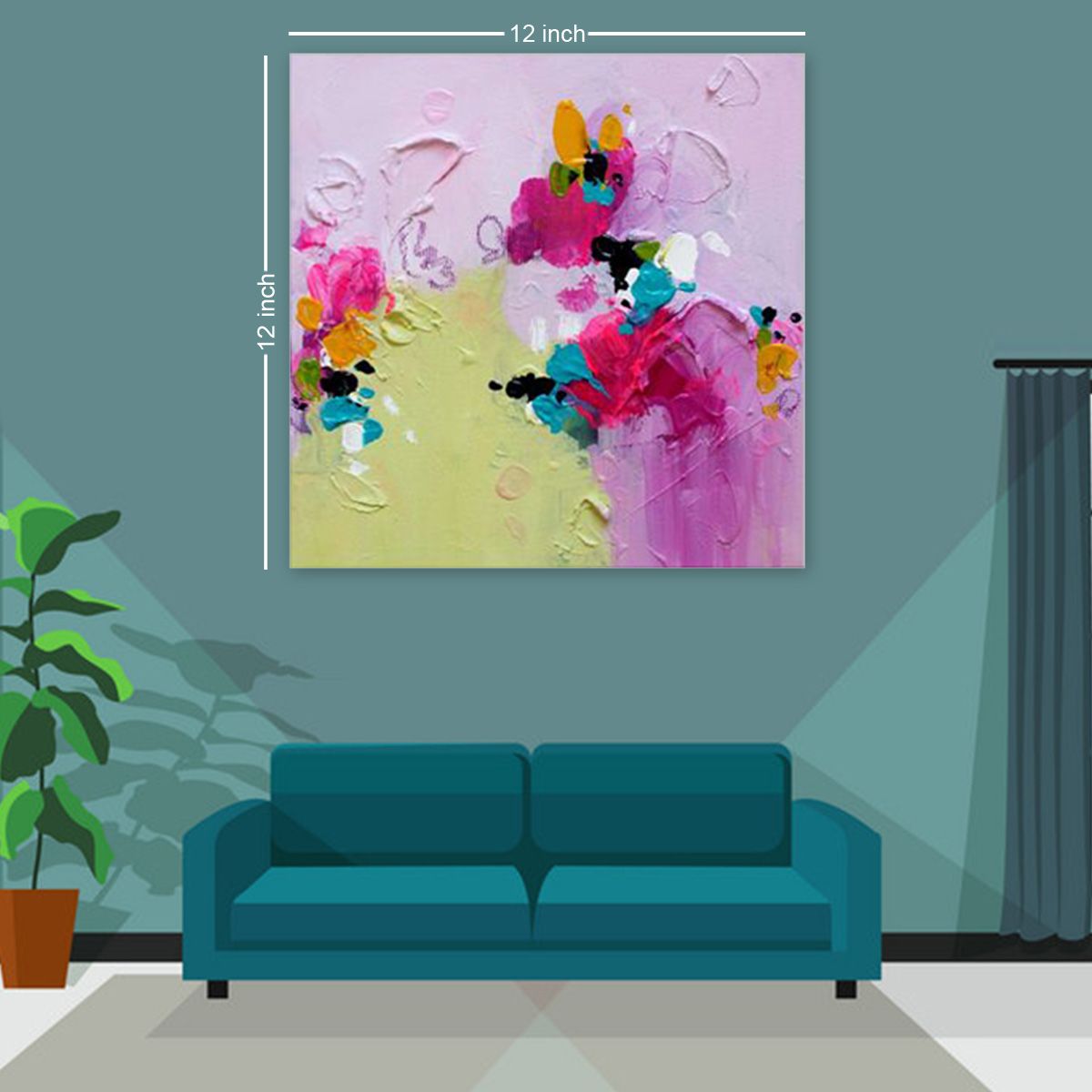 Hand painted Acrylic Painting ForWall Decor.size:12/12 inch. /Contemparary Acrylic Abstract painting On Canvas/Abstract Art /art painting