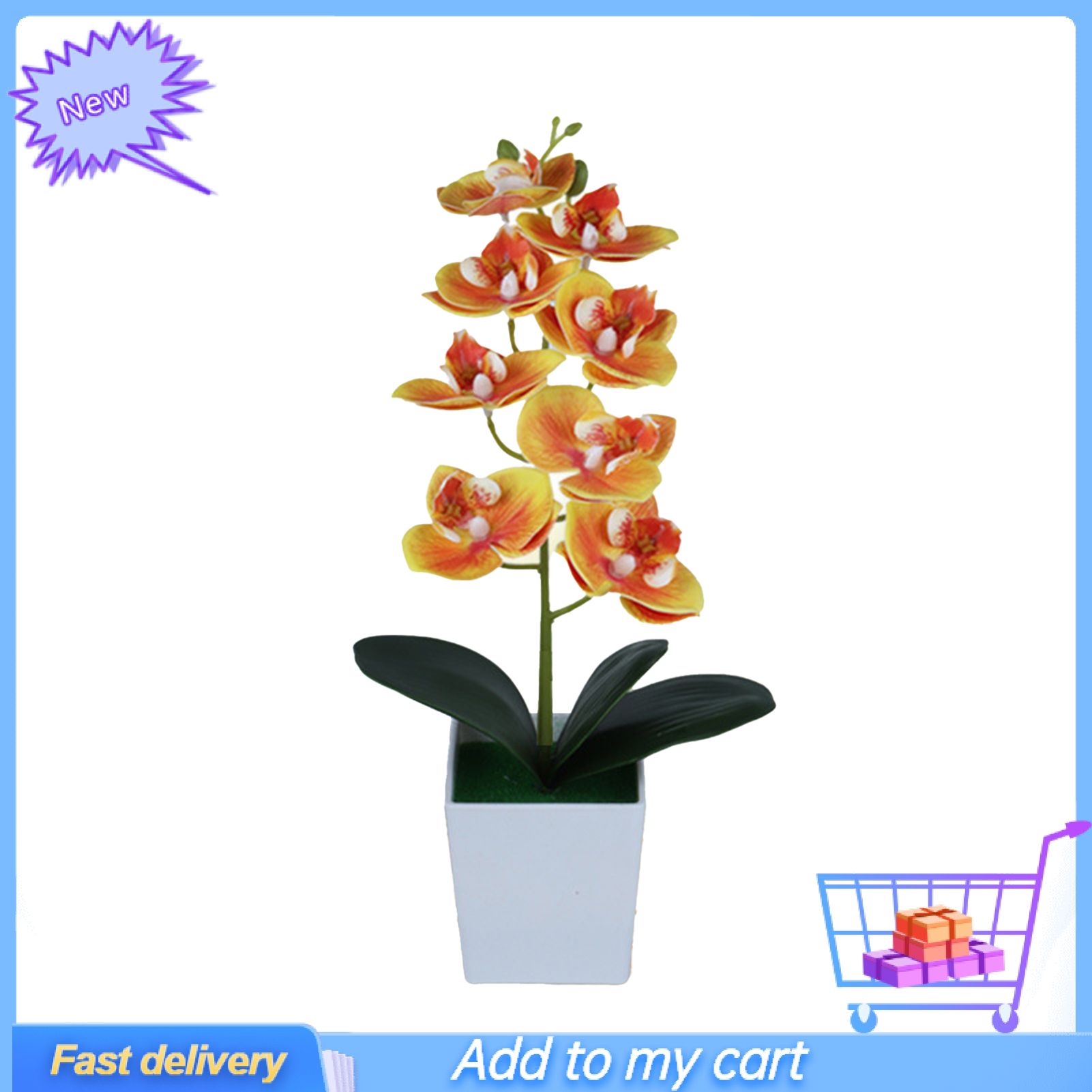 Artificial Flower Multi-use Bright-colored PVC Decorative Wide Application Butterfly Orchid Display for Wedding