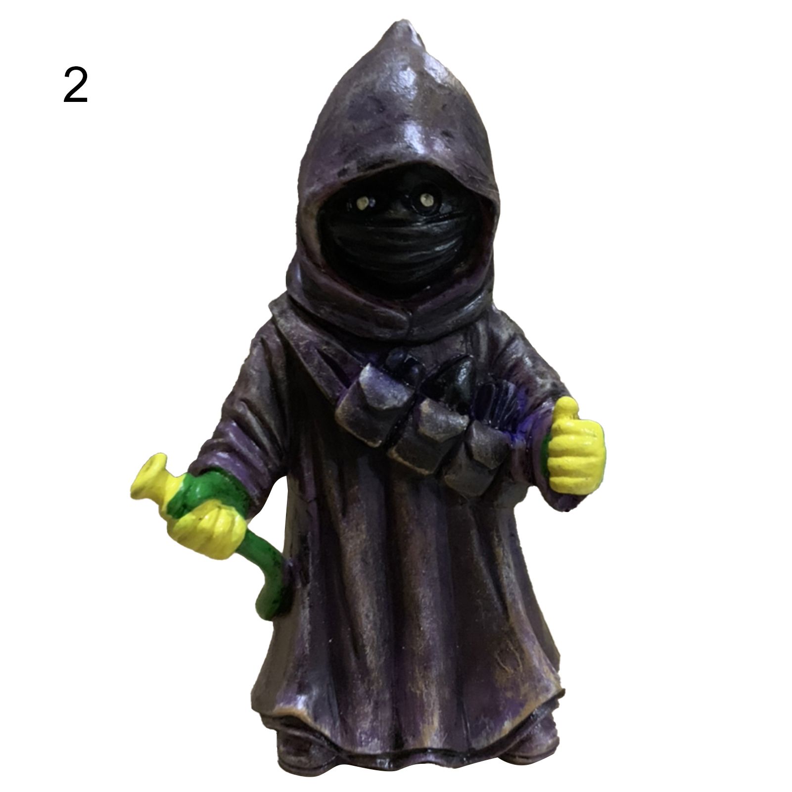 Livecity Garden Statue Scary Exquisite Resin Mini Cloak Weirdo Halloween Figurine for Home