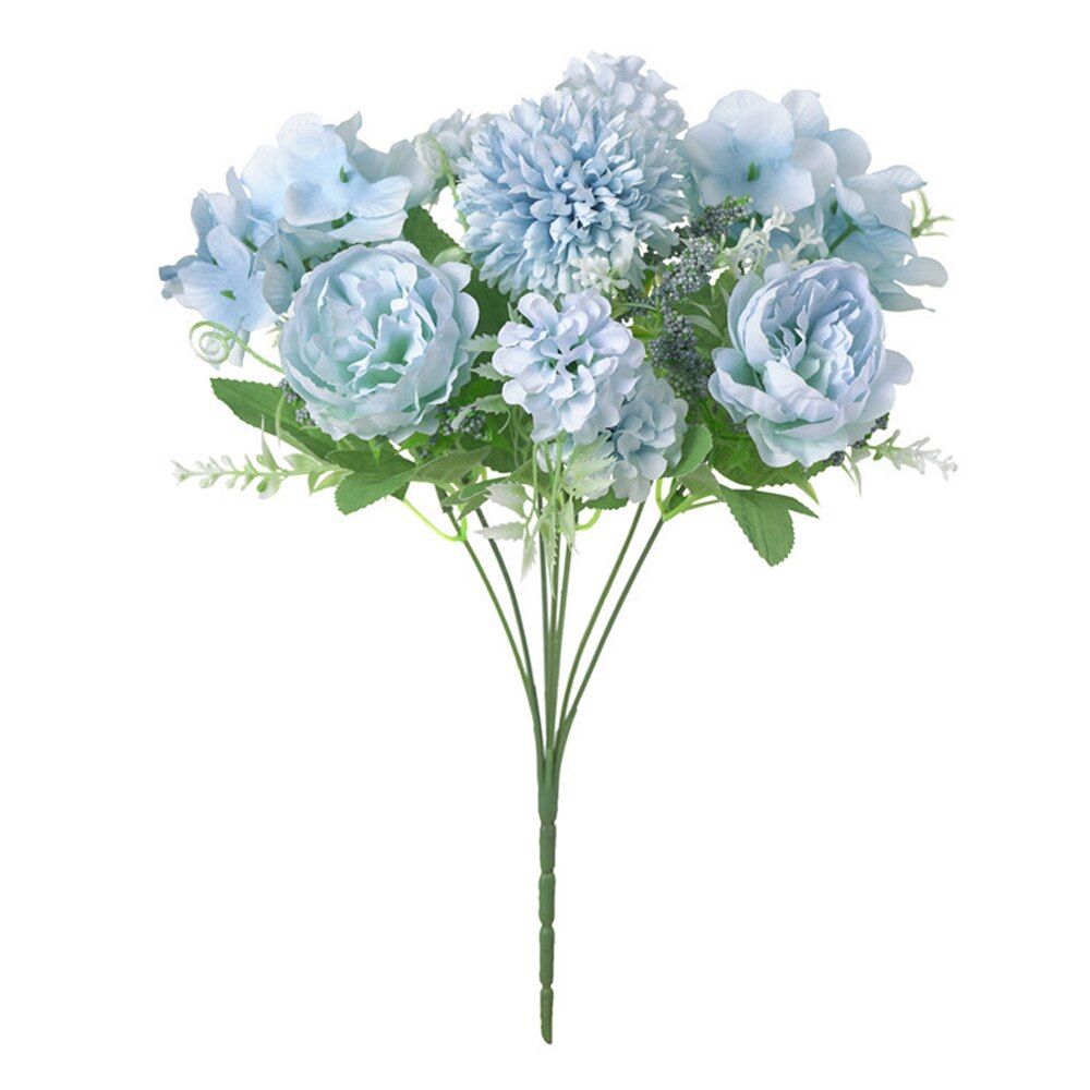 32cm Silk Peony Artificial Flowers Bouquet 7 Big Head Fake Flowers for Home Wedding Decoration indoor for DIY Home Garden