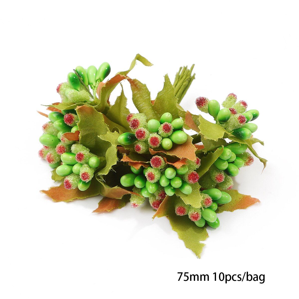 6/10/12/60/70/90/144pcs Mixed Green Flower Cherry Stamen Berries Bundle DIY Christmas Wedding Cake Gift Box Wreaths Decor