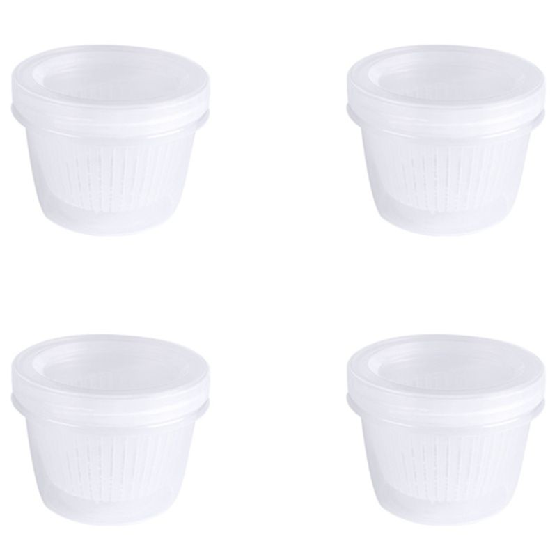 Round Drain Sealed Box for Ginger Garlic Onion Refrigerator Food Crisper Debris Fridge Box Tray Kitchen Organizer