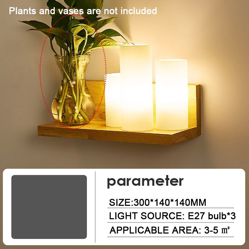 Bedroom light LED simple modern wall lamp Nordic solid wood indoor lighting aisle balcony living room hotel light fixtures