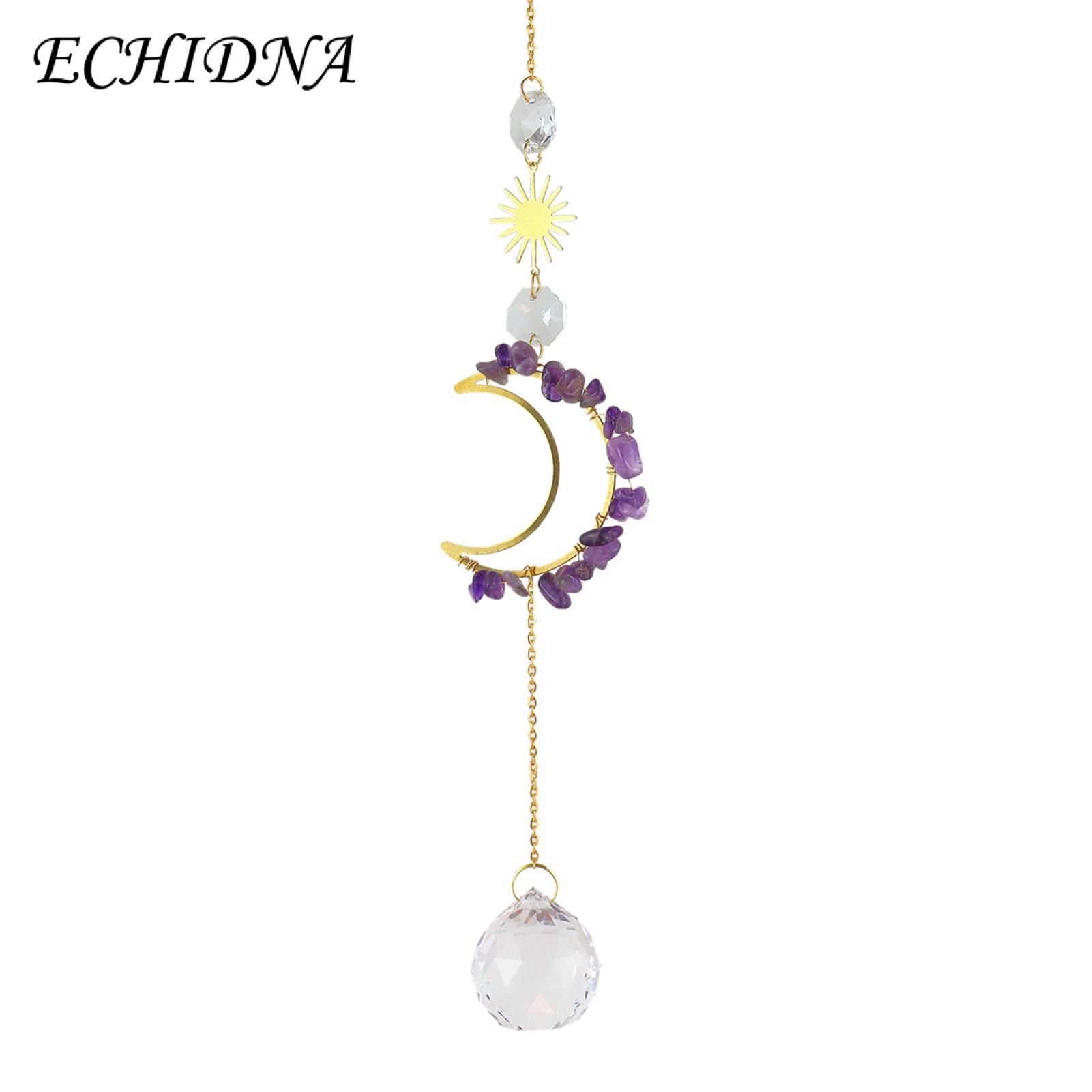 ECHIDNA Drop Prism Well Reflected Moon Design Rainbow Maker Pendant