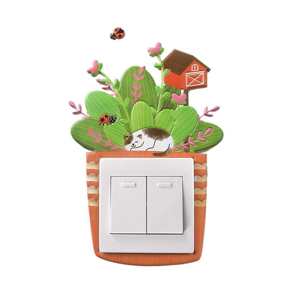 Light Switch Stickers Cover Kids 3D Stereo Sticker Surround Home Decoration-Afternoon sunshine