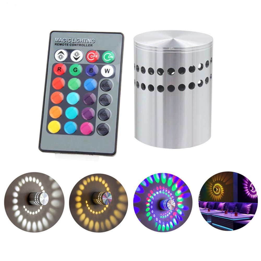 Delicate product Colorful RGB Spiral Hole Wall Lamp Surface Install LED Light Luminaire Lighting