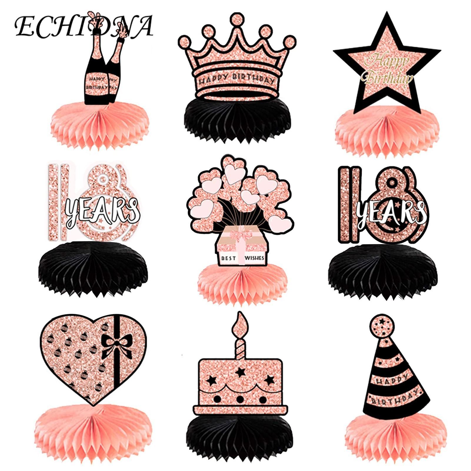 ECHIDNA Table Stake Decor Convenient Layout Props Happy Birthday Table Topper