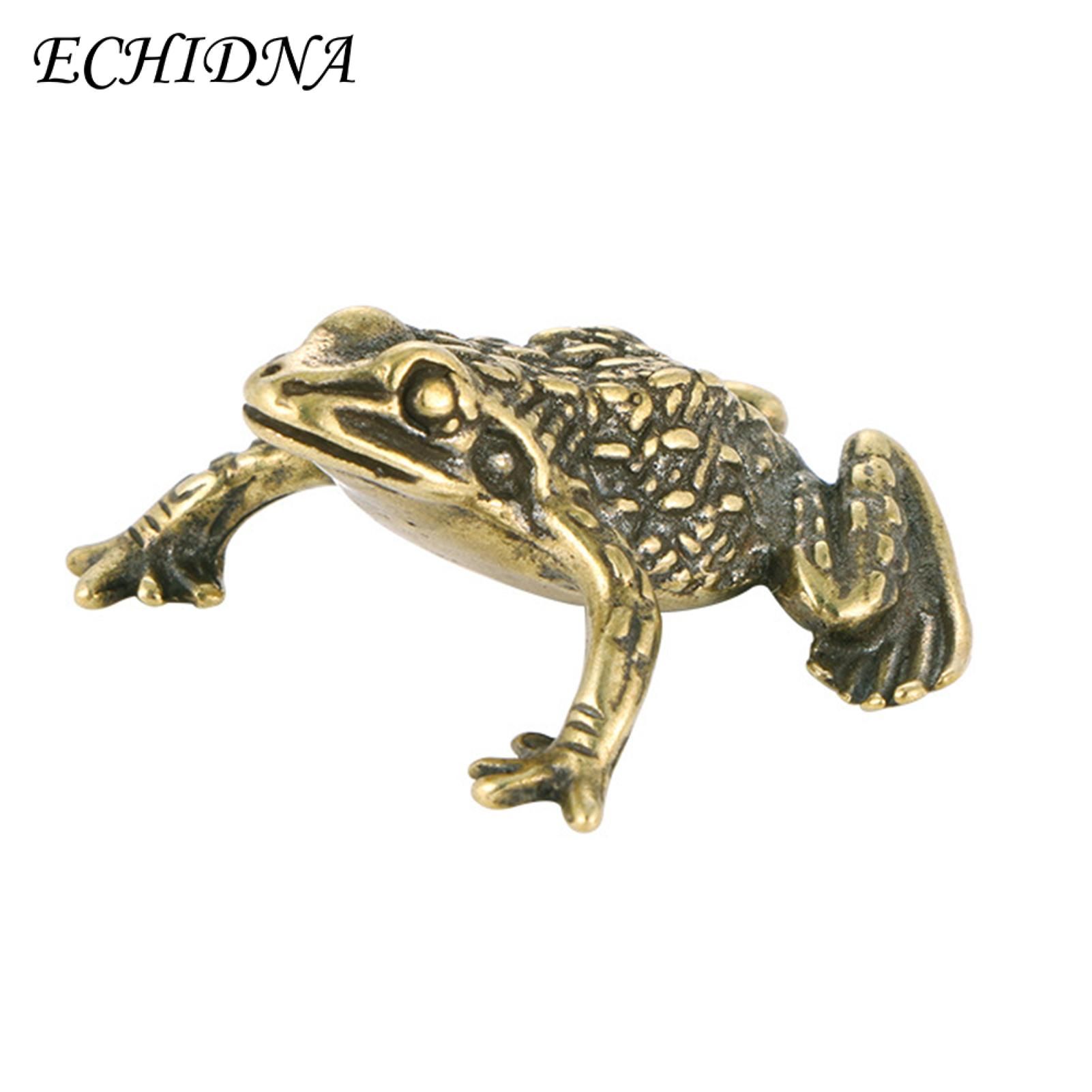 ECHIDNA Frog Figurine Realistic Appearance Antique Copper Small Frog Figurine