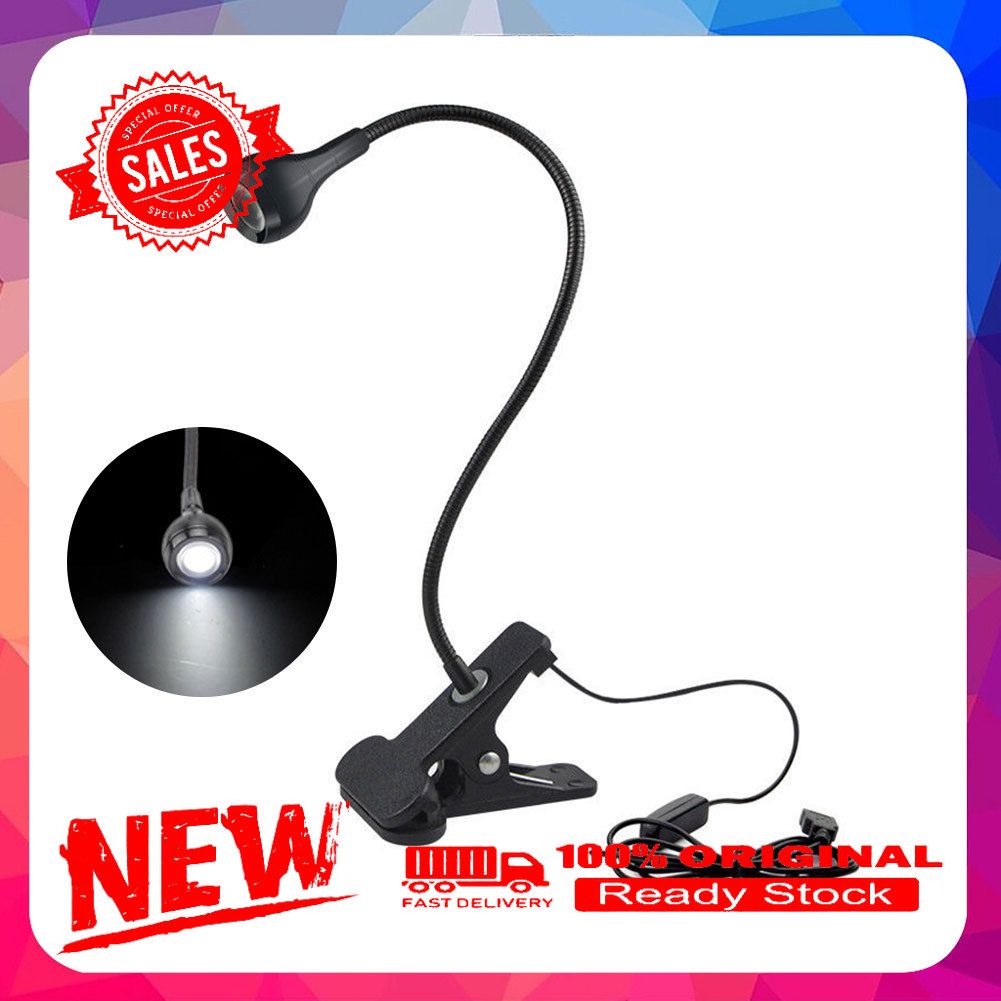 USB Rechargeable Clip-on Desktop LED Light Computer Reading Lamp with Button
