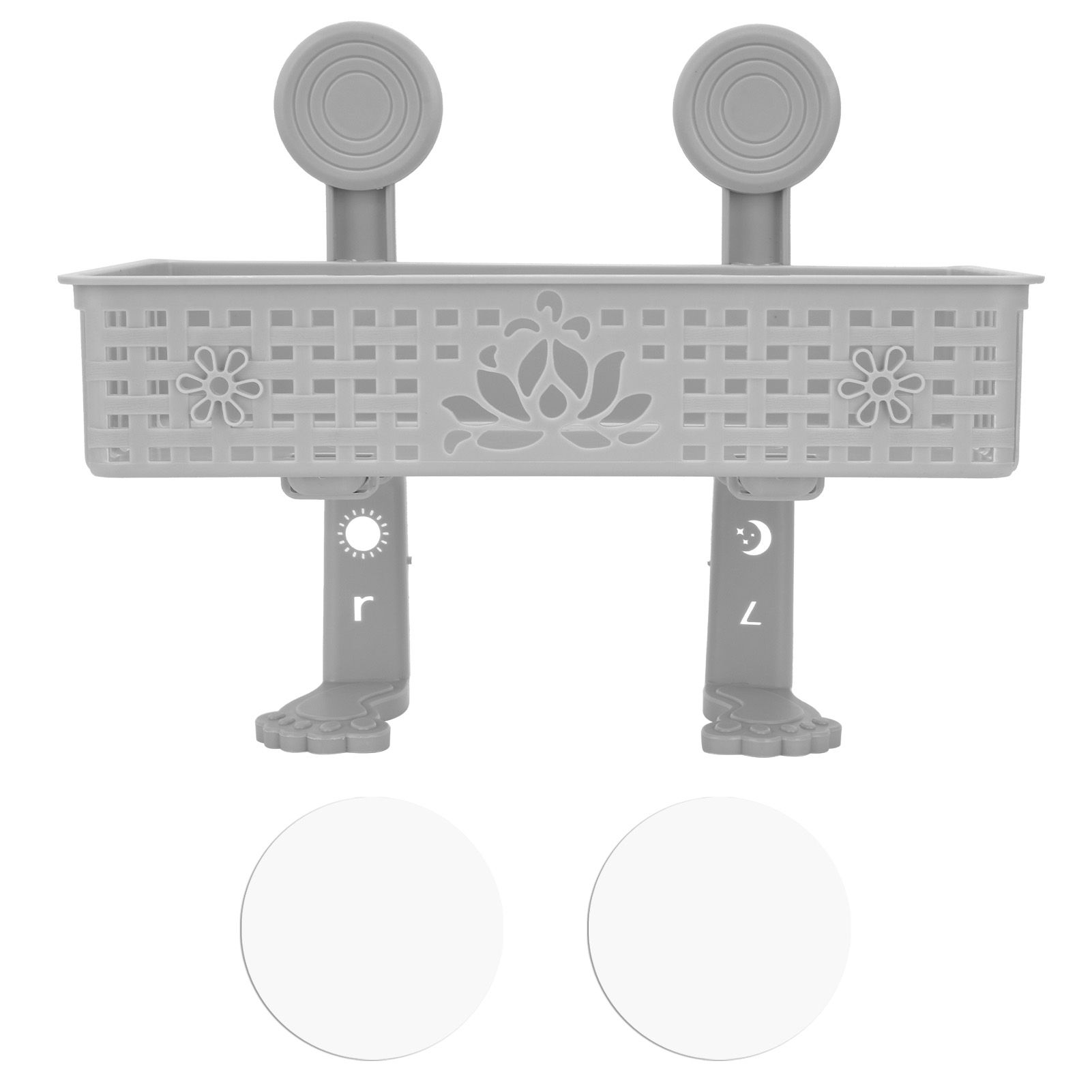 Bathroom Storage Rack Hollowed‑Out Non‑Drilling Rag Practical Durable for Placing Sponge Brush or Hanging Rags