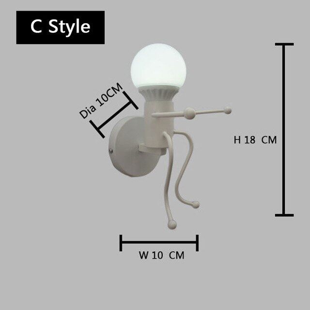 Modern Led Wall Lamp American Creative Wall Lights Metal Cartoon Robot Sconce home decoration salon бра Children room luminaria