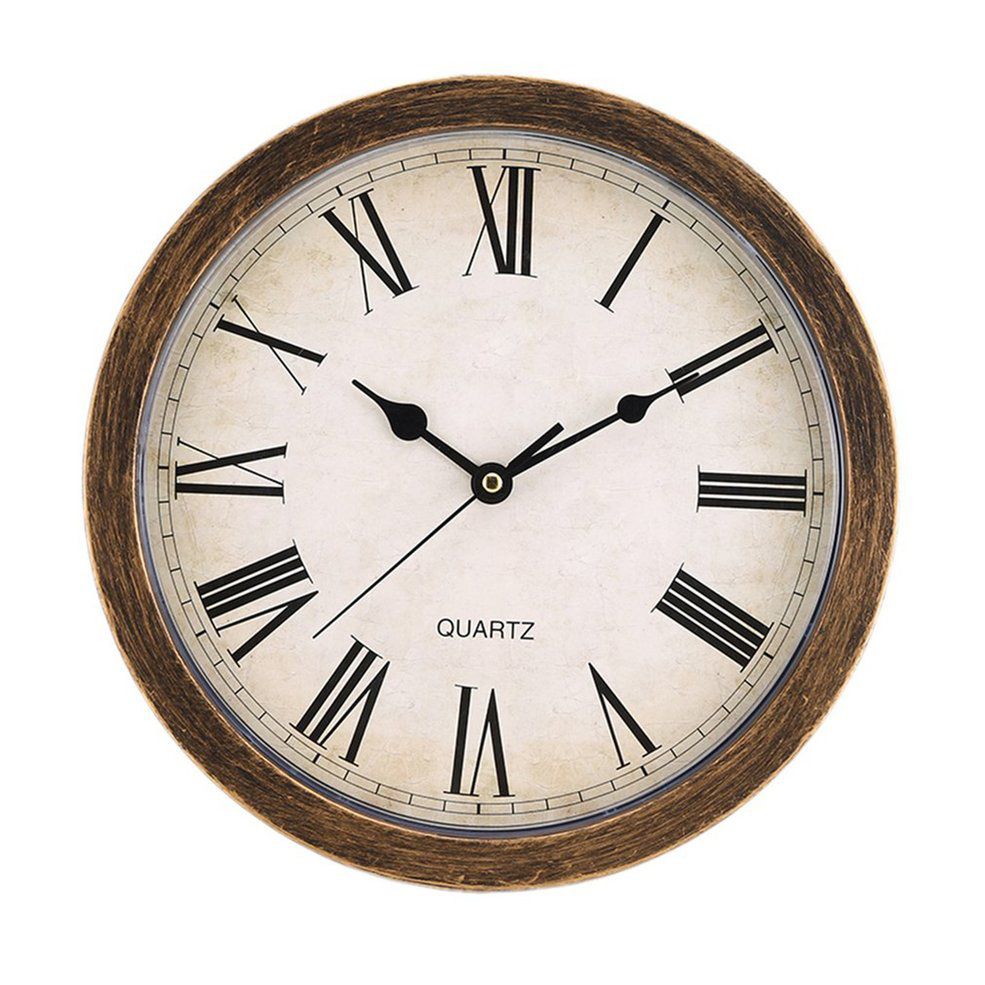 HA European Style Retro Wall Clock Storage Box Home Living Room Decoration-bronze 10