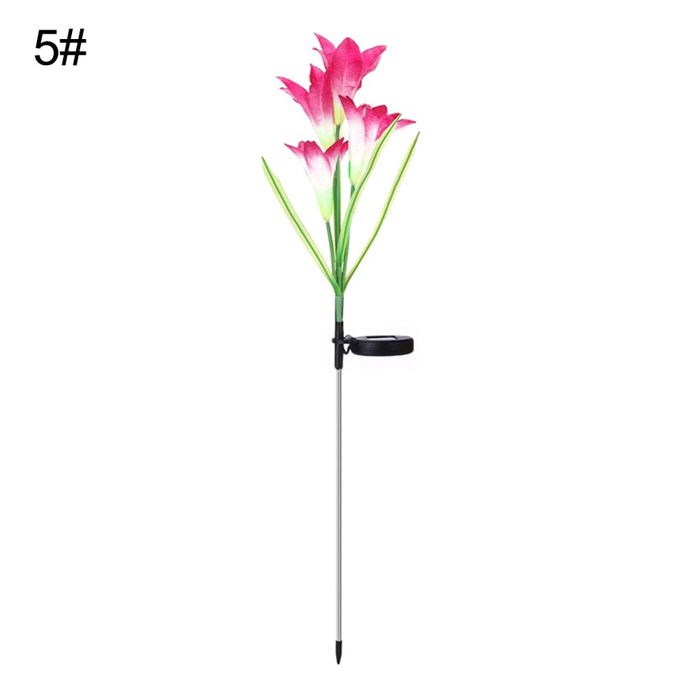 Multi-Color Artificial Lily Solar Power LED Garden Lawn Light Yard Decor Lamp