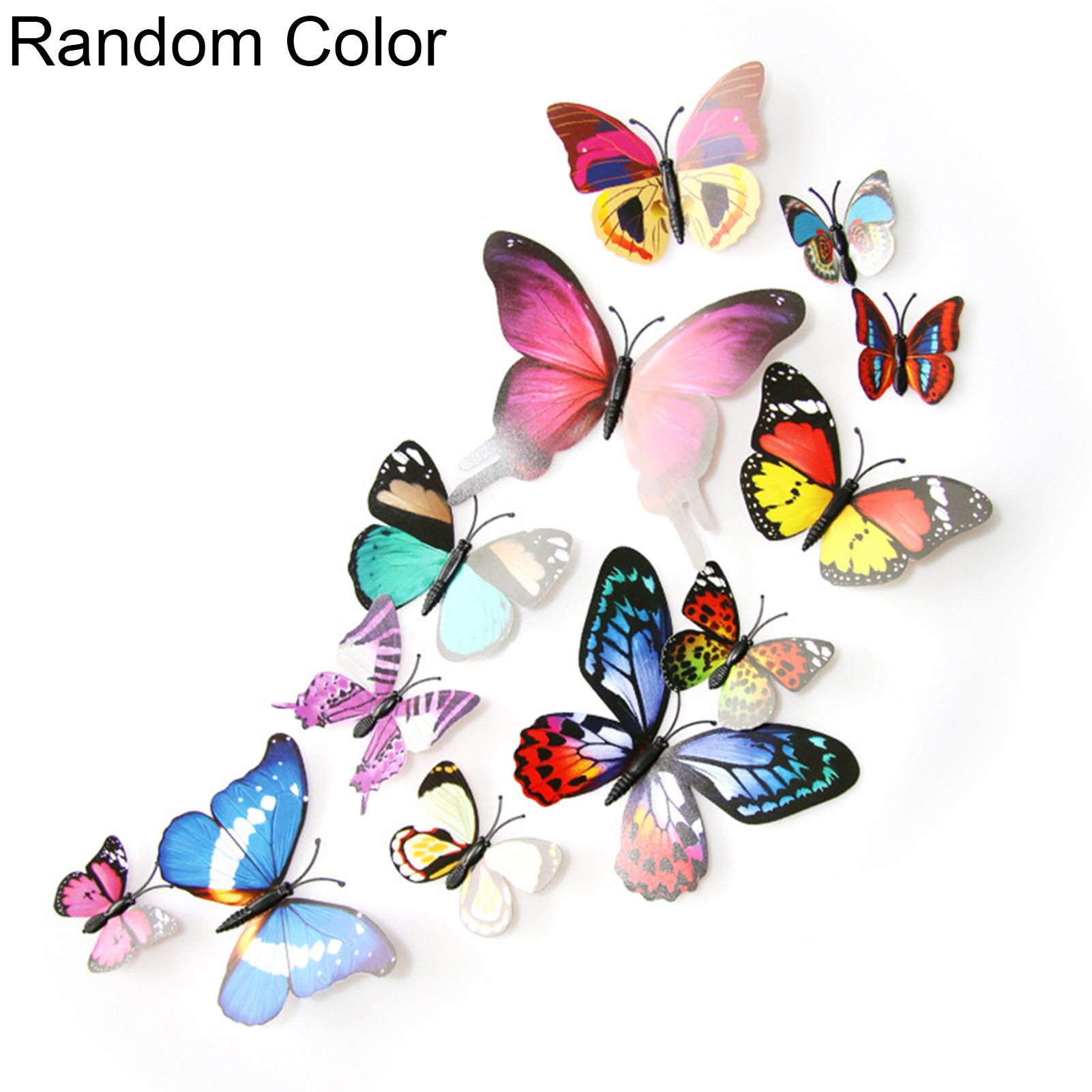 12Pcs 3D PVC Butterfly Art Wall Stickers with Pin Decoration Home Room Decors
