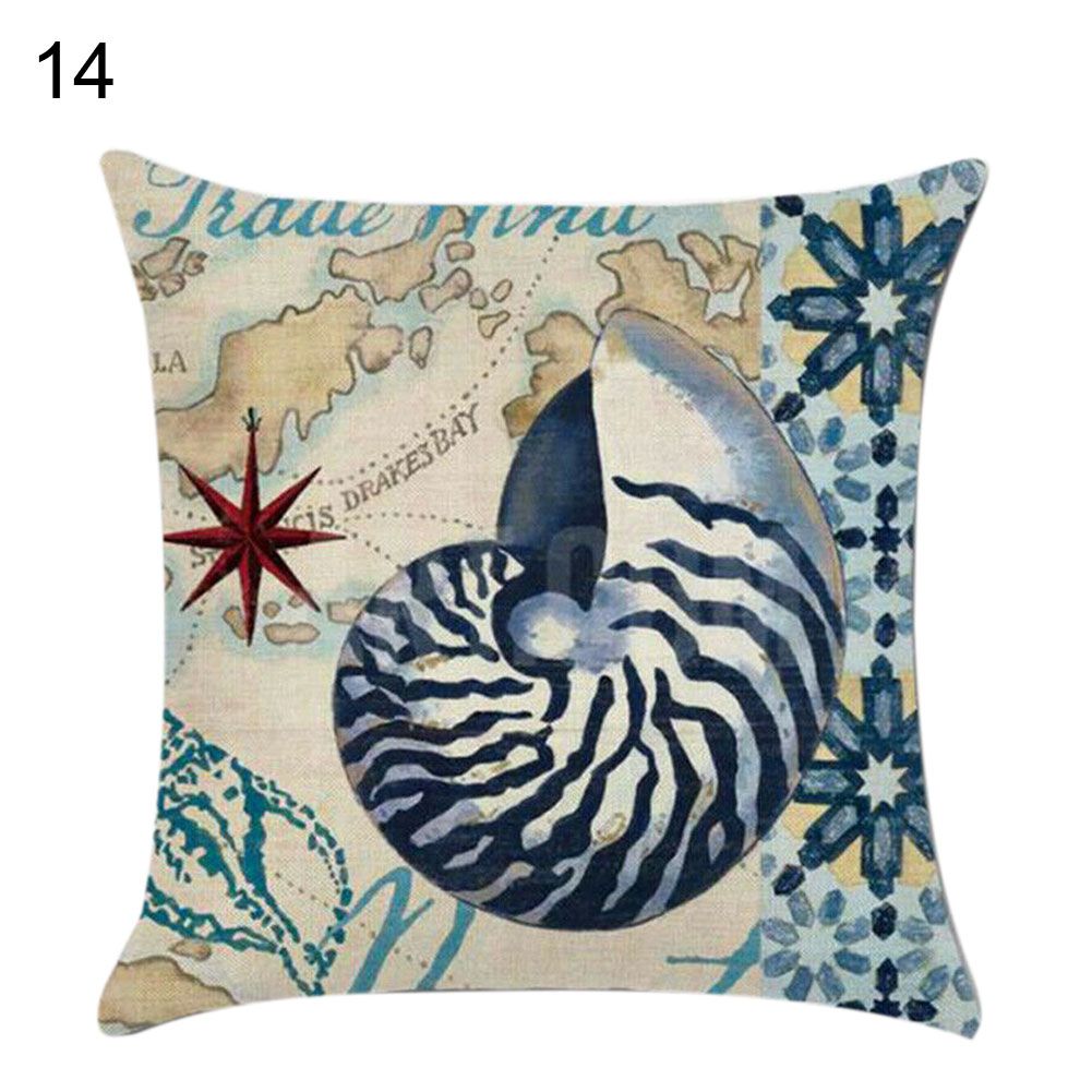 45x45cm Marine Animals Pattern Cushion Cover Throw Pillow Case Home Sofa Decor