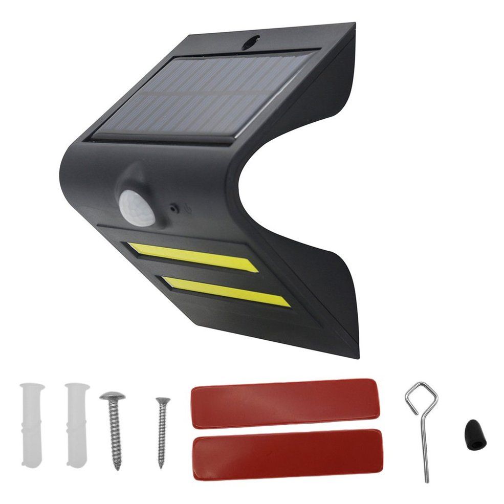 Energy Saving Solar Panel LED Light Outdoor Garden IR Body Induction Light-black & green