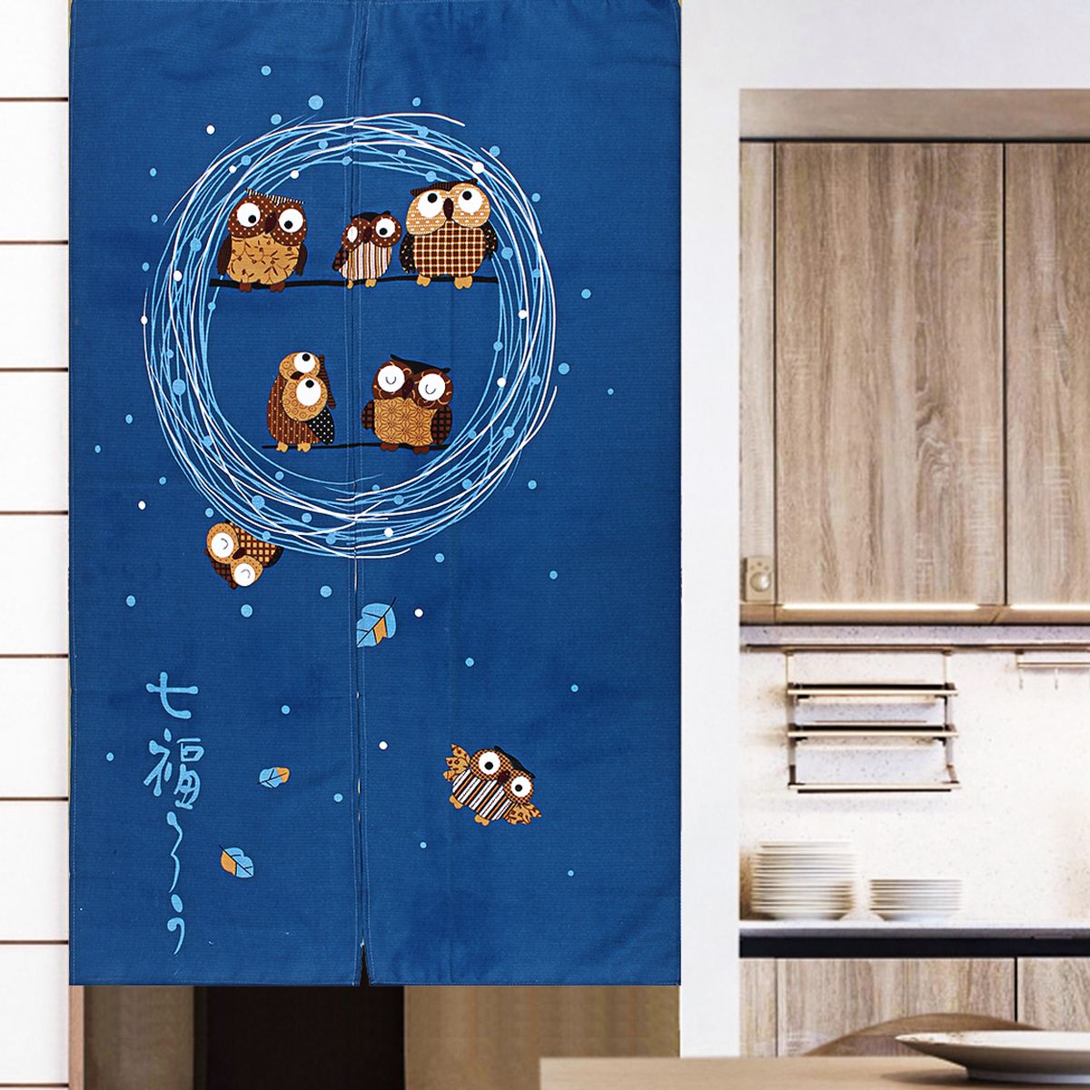 Decorate Your Life Japanese Curtain Tapestry Owl Tradition Interior Doorway Privacy Occlusion Decor susuway