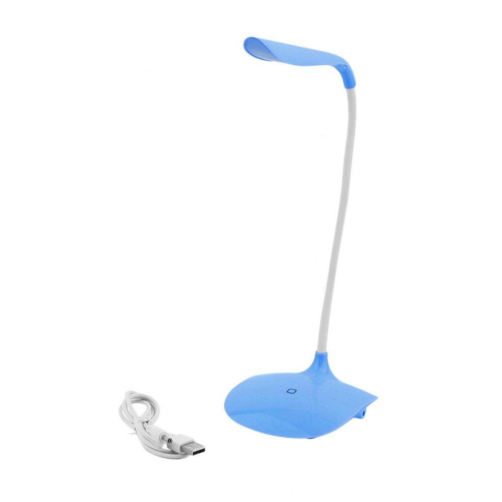 Dimmable USB Rechargeable Touch Sensor Table Desk Lamp Light Portable Light-Blue