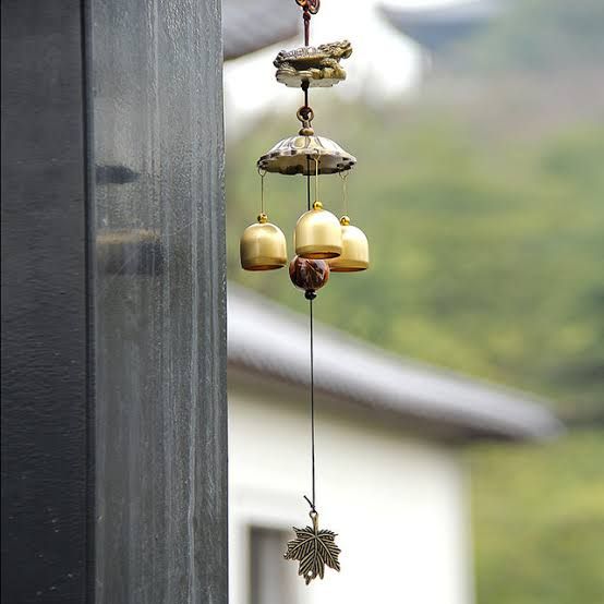 3 Copper Bells Wind Chimes Holiday Ornaments 43cm Living Yard Door Window Hanging Wind Chimes Home Decor