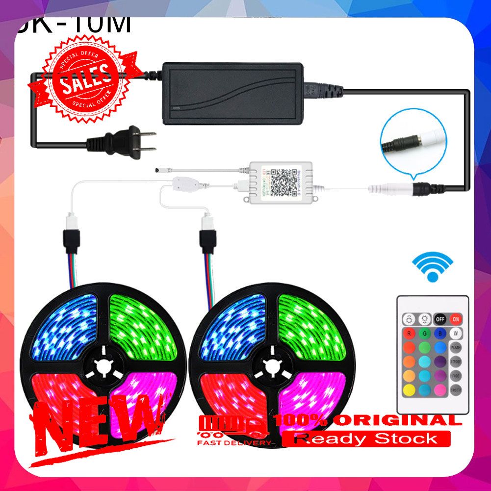 5/10m Smart Color Changing LED Lights Strips Sync to Music Bedroom Party Decor