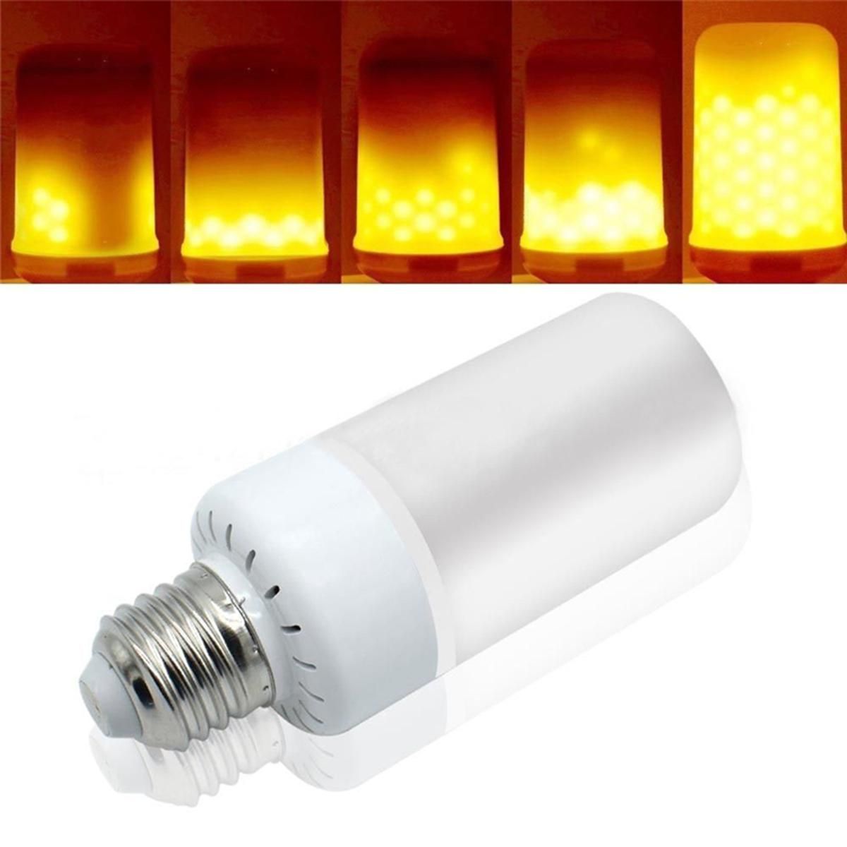 JRLED E27 5W 2835SMD 99-LED 3-Mode Super Bright Yellow Flame Lamp, AC110-220V