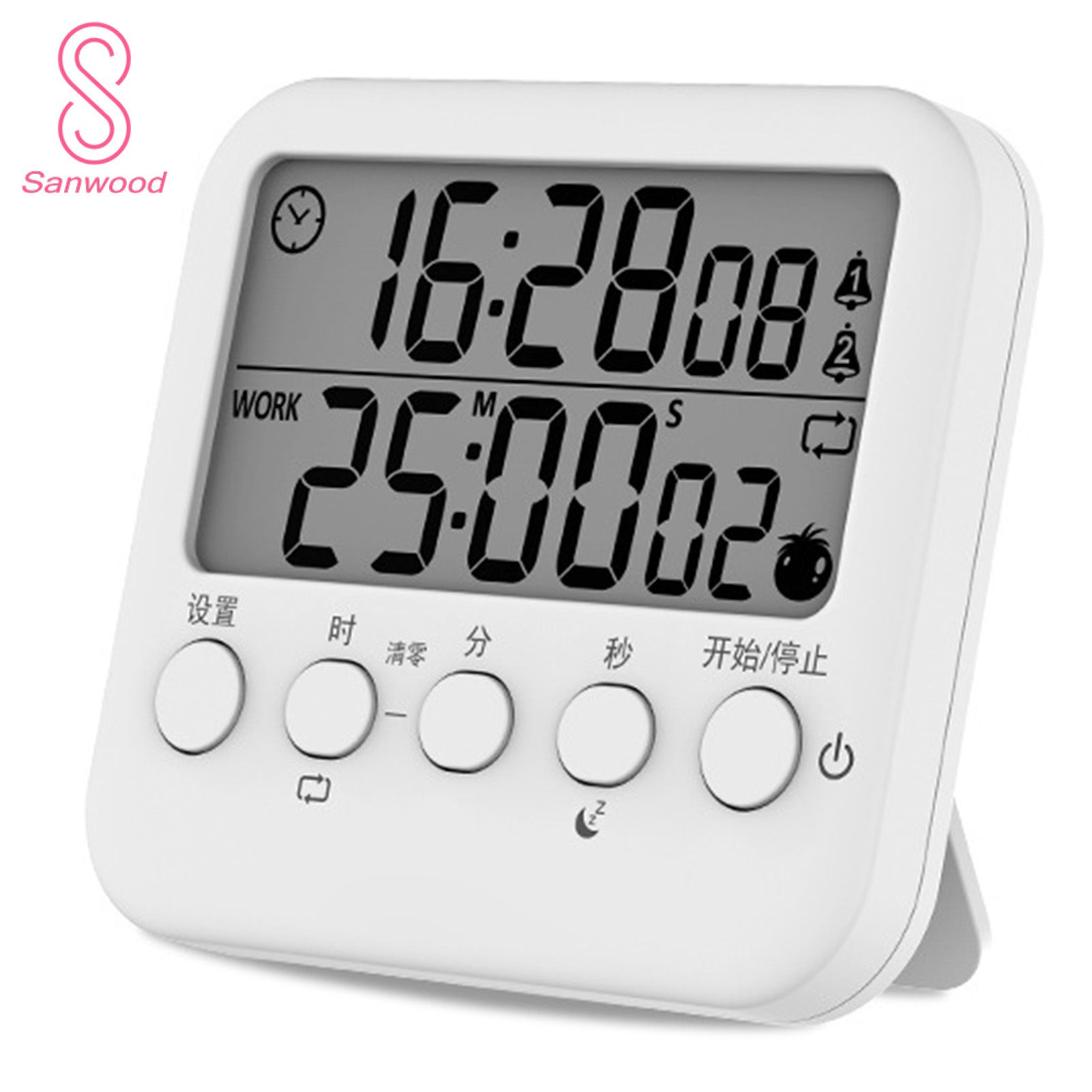 Study Timer Foldable Bracket Adjustable Stopwatch Kitchen Digital Timer