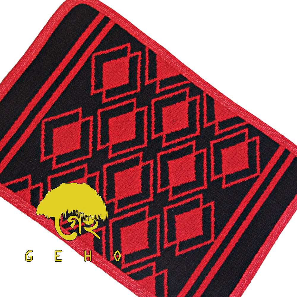 Red and Black Recycled Jacquard Doormat