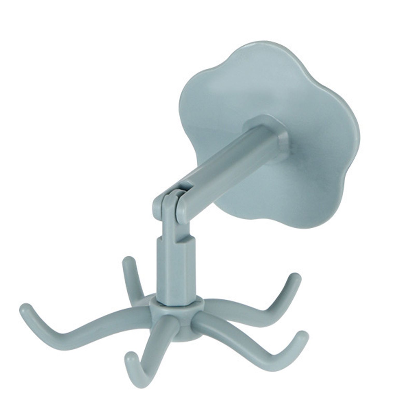 1Pc  Kitchen Hook Non-slip 360 Degrees Rotating ABS No Drilling Utensil Folding Hook for Home 